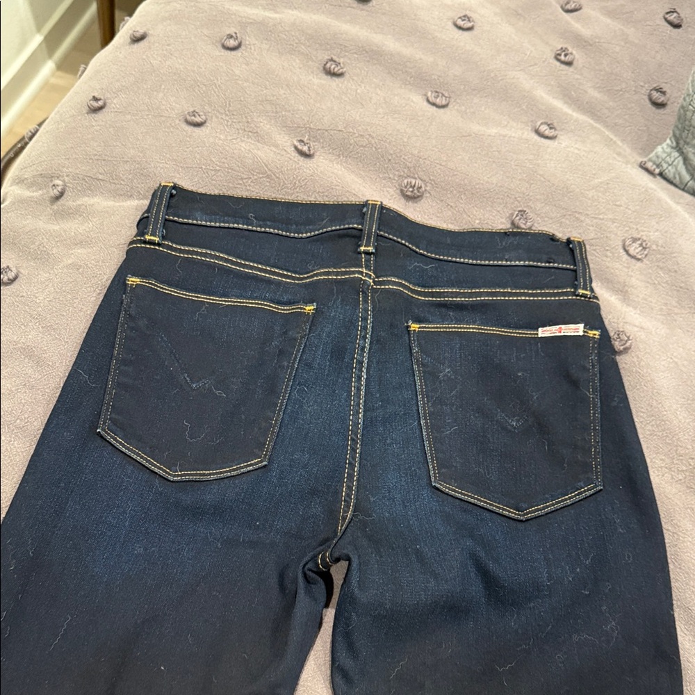 Hudson Nico Mid Rise Super Skinny Dark Blue Women's Jeans - Picture 4 of 5